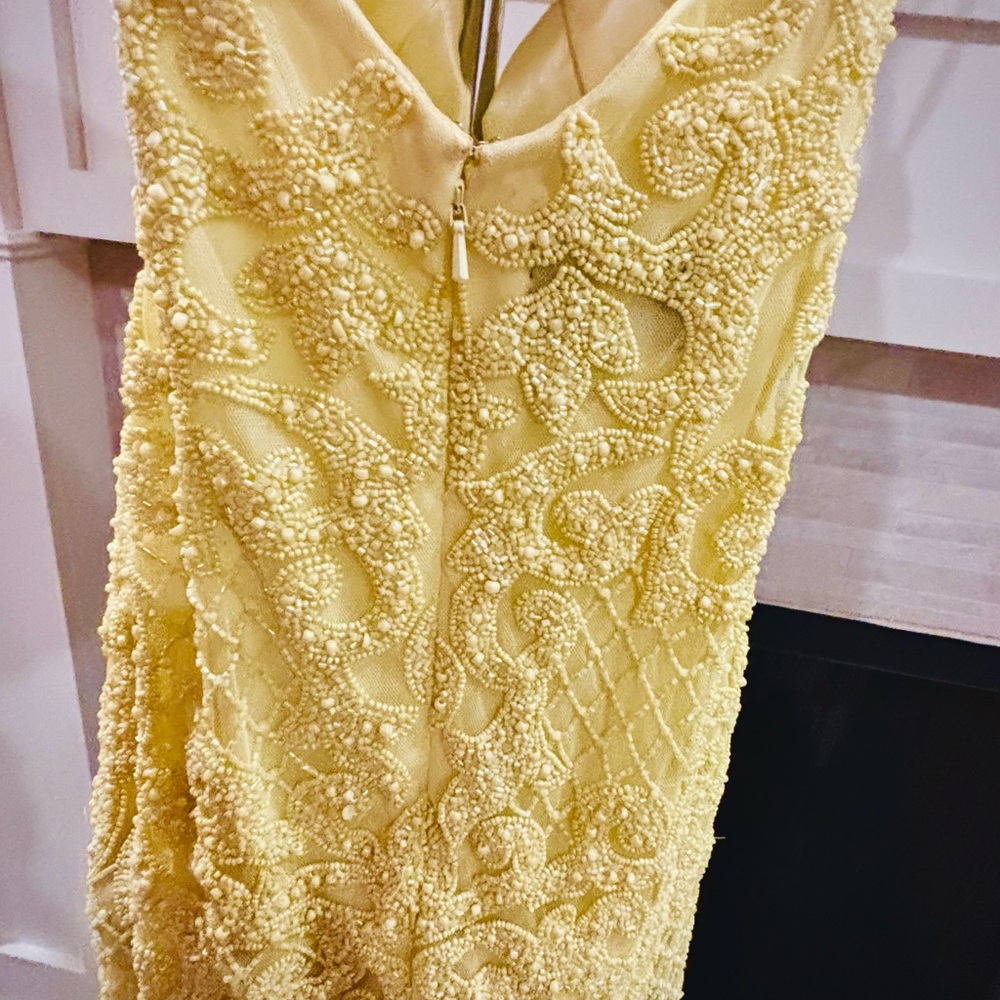 🍋 Primavera Couture Yellow Beaded Dress – Size 12 🍋 - Picture 13 of 16